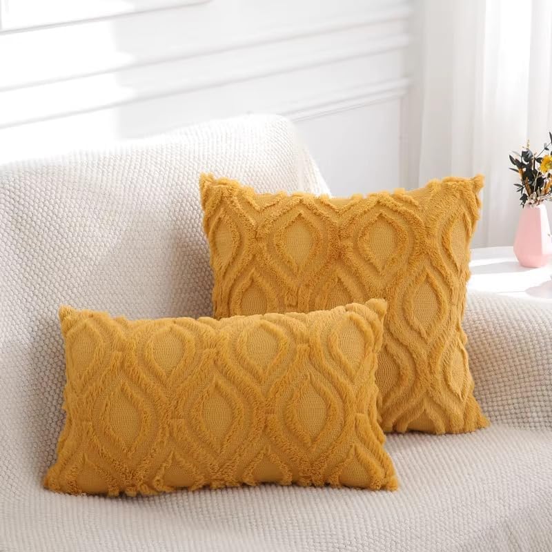 Green Plush Scandinavian Throw Pillow 30×50cm, Soft Cozy Cushion for Sofa Bed