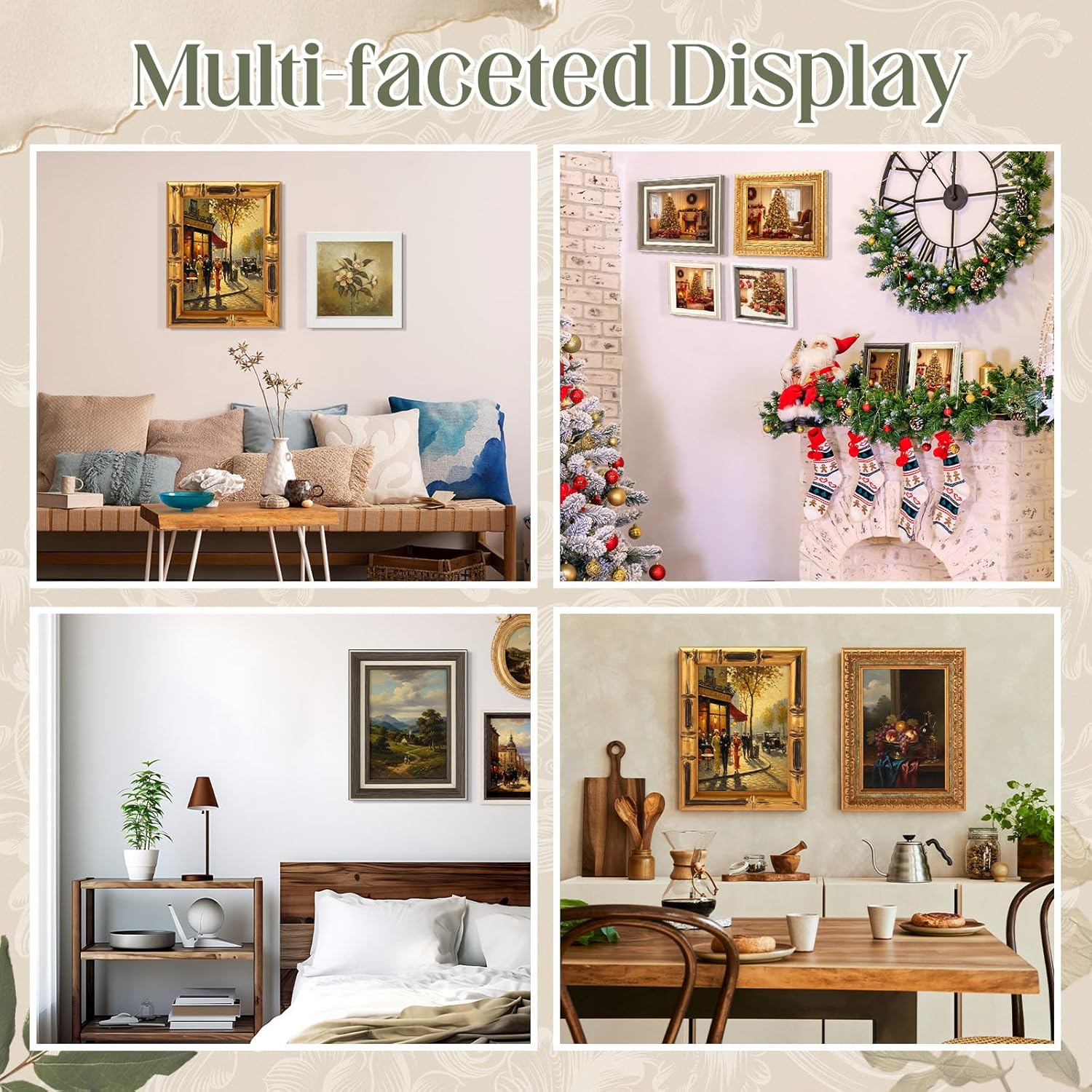 Kathfly 20 Pack Vintage Picture Frames for Wall or Tabletop Display Ornate French Country Frames Vintage Farmhouse Decor Antique Wall Art Set for Gallery Bedroom Living Room Decor (Simple Style)