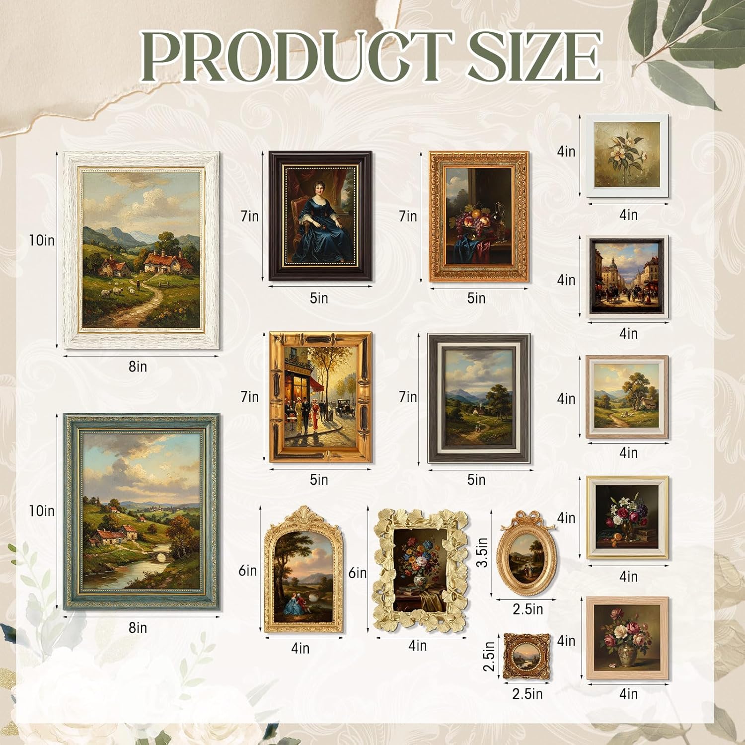 Kathfly 20 Pack Vintage Picture Frames for Wall or Tabletop Display Ornate French Country Frames Vintage Farmhouse Decor Antique Wall Art Set for Gallery Bedroom Living Room Decor (Simple Style)