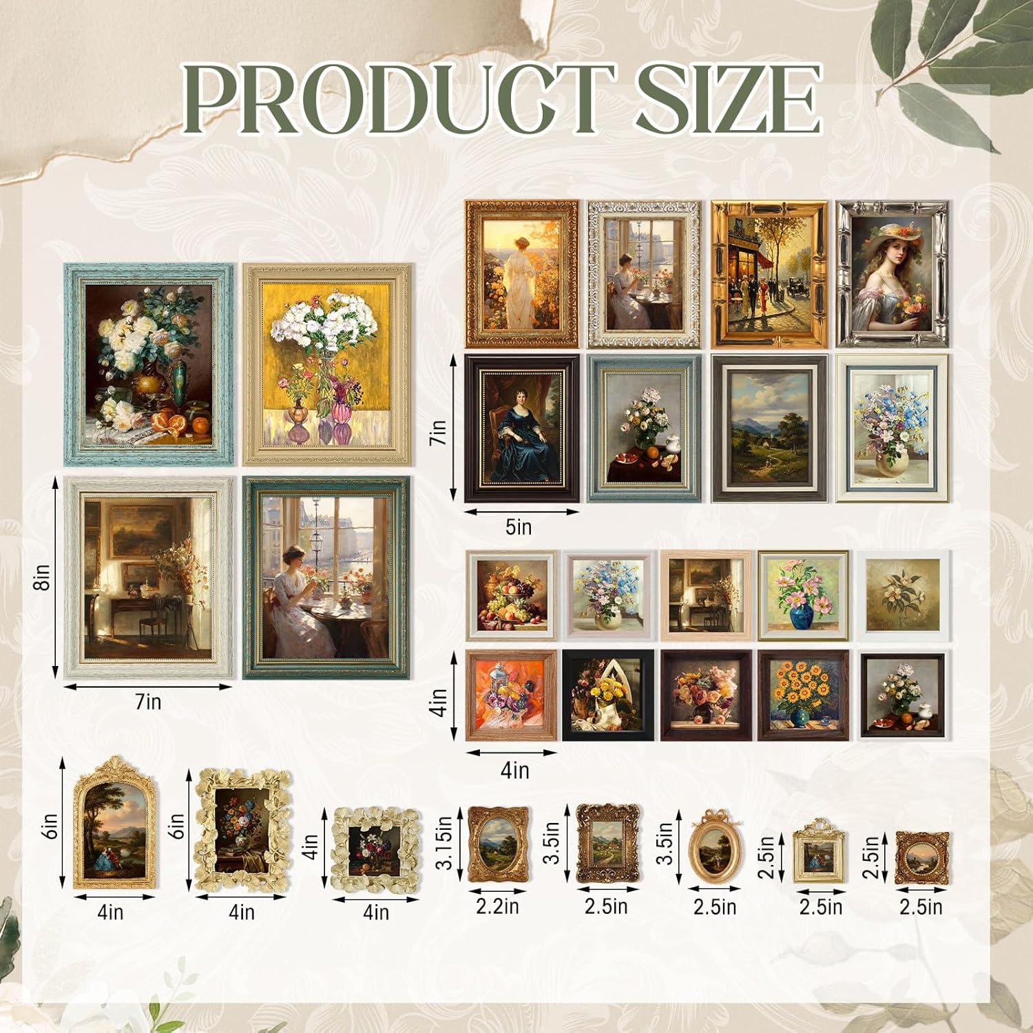 Kathfly 30 Pack Vintage Picture Frames for Wall or Tabletop Display Ornate French Country Frames Vintage Farmhouse Decor Antique Wall Art Set for Gallery Bedroom Living Room Decor (Classic Style)