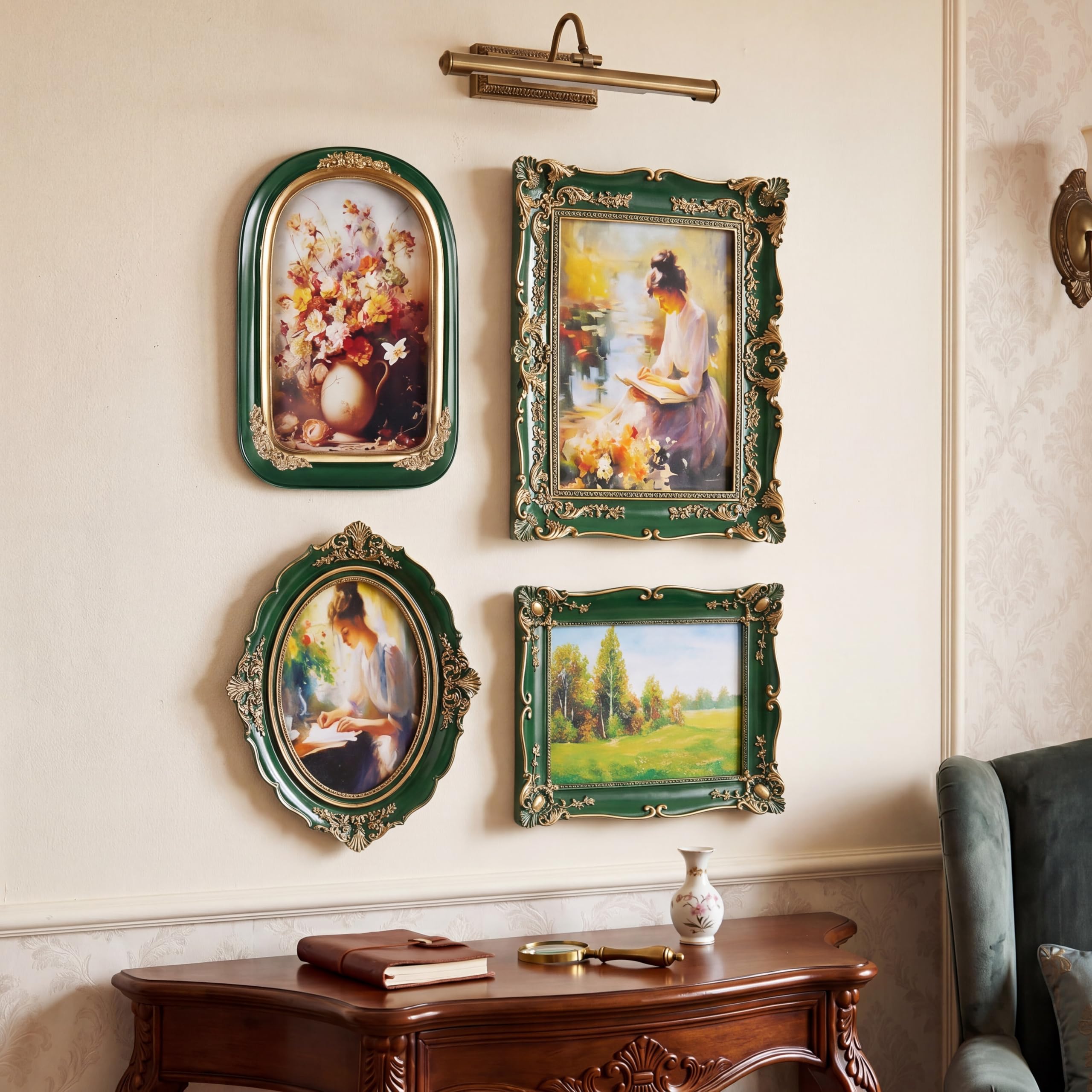4 Pack Gold Ornate Baroque Picture Frames, Vintage Victorian Gallery Wall Photo Frames